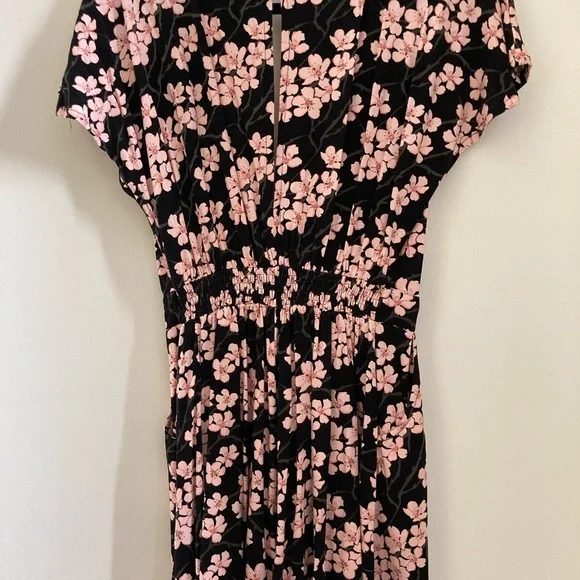 Ava Sky Black and Pink Floral Romper - Picture 2 of 2